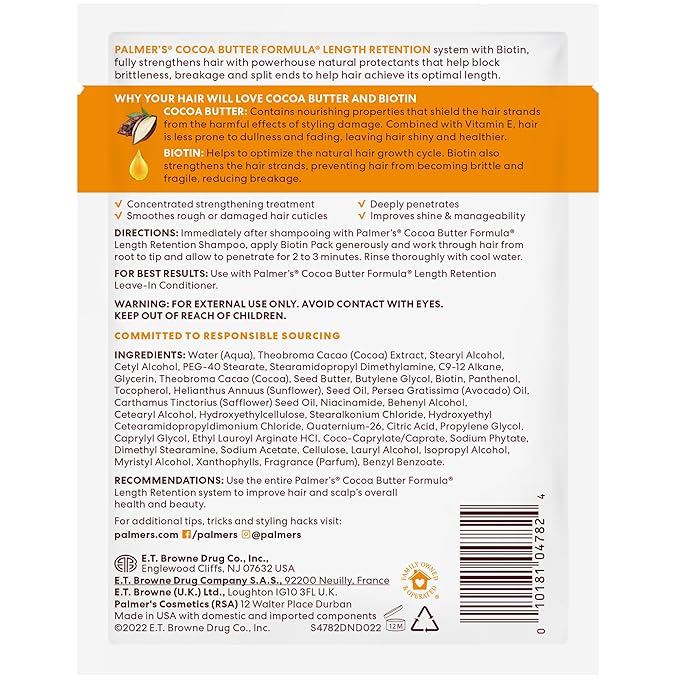 Palmer's Cocoa Butter & Biotin Length Retention Biotin Pack, 2.1 Ounce
