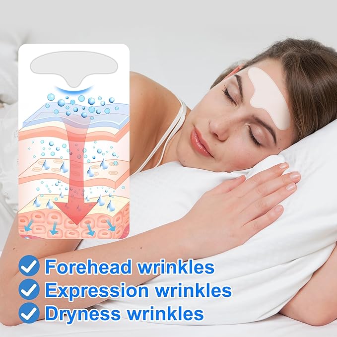 Forehead Wrinkle Patches Overnight 20pcs with Collagen & Seaweed Polysaccharides, Anti Wrinkle Patches for Smooth Fine Lines & Wrinkles, jelly forehead patches Treatment for Skin Care