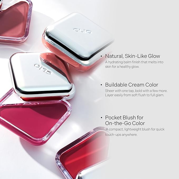 CLIO Essential Lip & Cheek Tap, Pocket Blush, Creamy & Blendable Color For Lips and Cheeks, Contour & Highlight Face, Buildable Dewy & Natural Glow Finish, Non-Greasy, Travel-Sized (01 PEACH FLUSH)