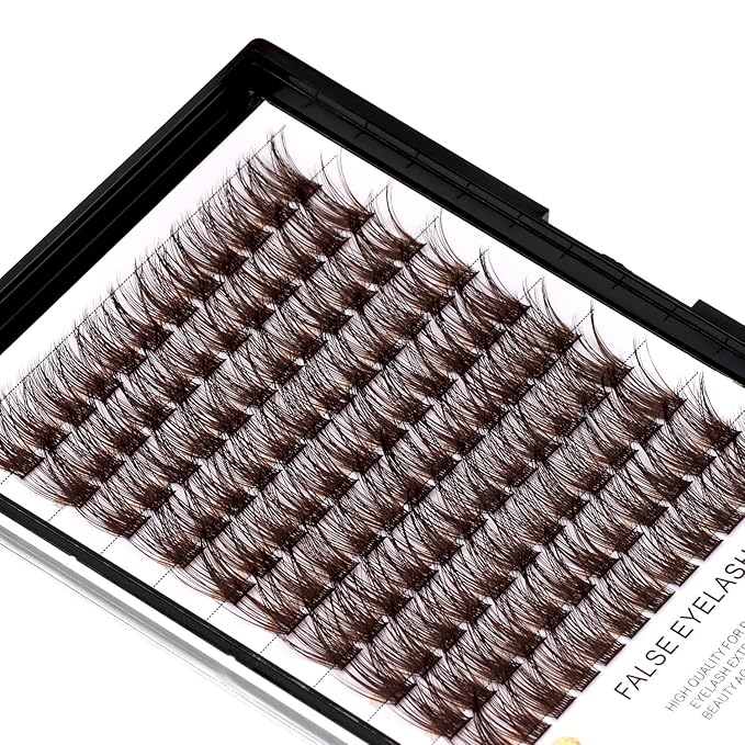 Color Lash Cluster - Light, Dark, Black Brown False Eyelashes - Professional Makeup Lash Cluster Grafted Eyelash Extension (Black Brown Mixed 10-12-14-16mm)