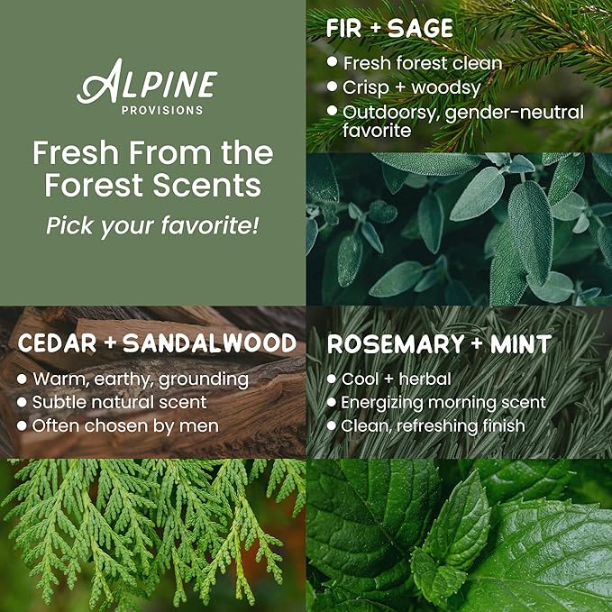 Alpine Provisions Natural & Organic Shampoo with Fir & Sage – Plant-Based Shampoo for Men & Women with Aloe Vera, Jojoba & Essential Oils – Sulfate-Free, Vegan, Hydrating Hair Repair – 16.9 fl oz