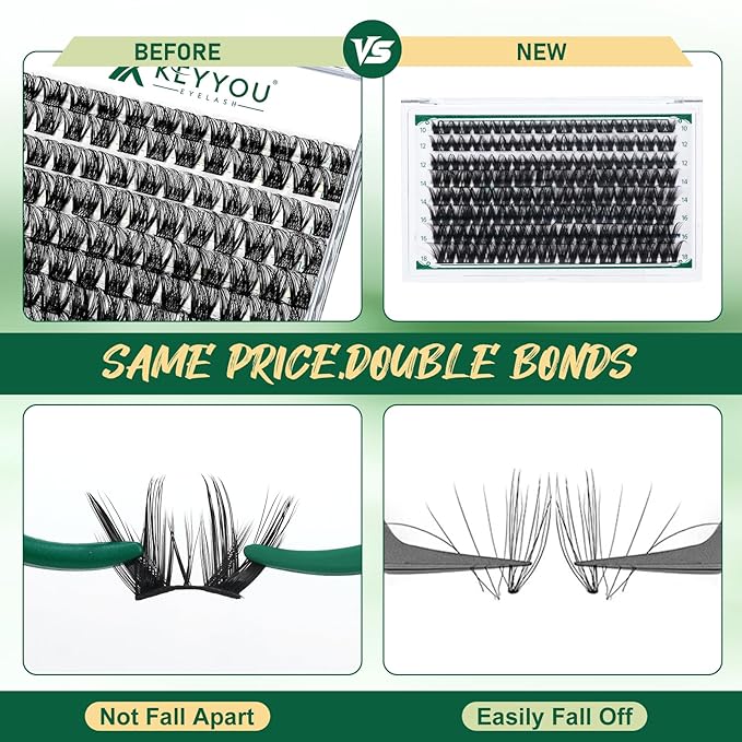 Lash Clusters,96 Pcs Cluster Lashes D Curl 10-18MIX DIY Lash Extensions Eyelash Clusters,KEYYOU Volume Wispy Individual Lashes Soft&Comfortable Easy DIY at Home(Y31,D-10-18MIX)