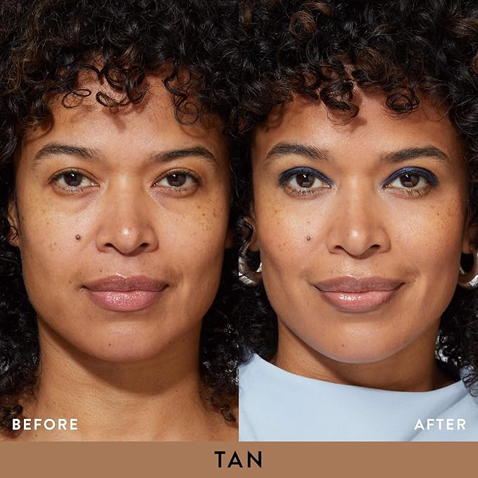 LAURA GELLER NEW YORK Award-Winning Baked Balance-n-Brighten Color Correcting Powder Foundation - Tan - Buildable Light to Medium Coverage - Demi-Matte Natural Finish