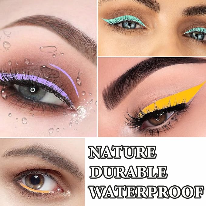Eyeliner Pencils,Professional Long Lasting Waterproof Makeup Pencils,Highly Pigmented Inner Corner Eye Highlighter Eyeliner Pencil Eye Liner Pen Sets for Women