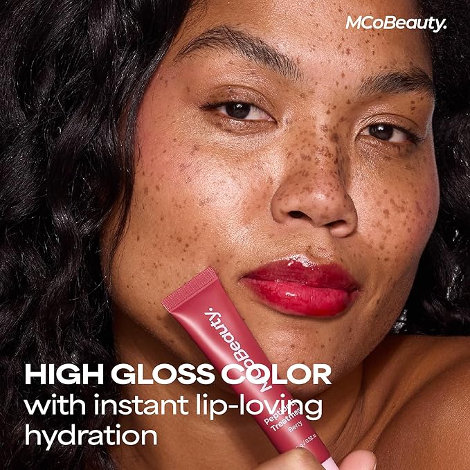 MCoBeauty Peptide Lip Treatment - Vanilla Brulee, Nude Beige - Tinted Plumping Balm Gloss - Hydrating Cream Oil Formula with Shea Butter & Peptides for Soft Plump Lips - Vegan & Cruelty Free