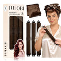 TULOBI 3 Pcs Heatless Curls Overnight - Upgraded Velvet Heatless Curls with Velcro Fastener, Overnight Jumbo Blowout Rods, Hair Curlers to Sleep in for Fine/Thick/Long Hair (Brown)