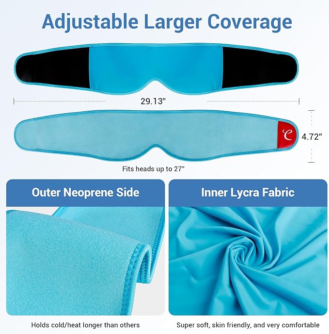 Comfytemp Cooling Eye Mask, 2PCS, Reusable Gel Ice Cold Sleeping Mask for Puffiness, Hot Cold Pack Wrap for Puffy Eyes, Dry Eyes, Headache, Migraines, Stress Relief, Post Surgery Use