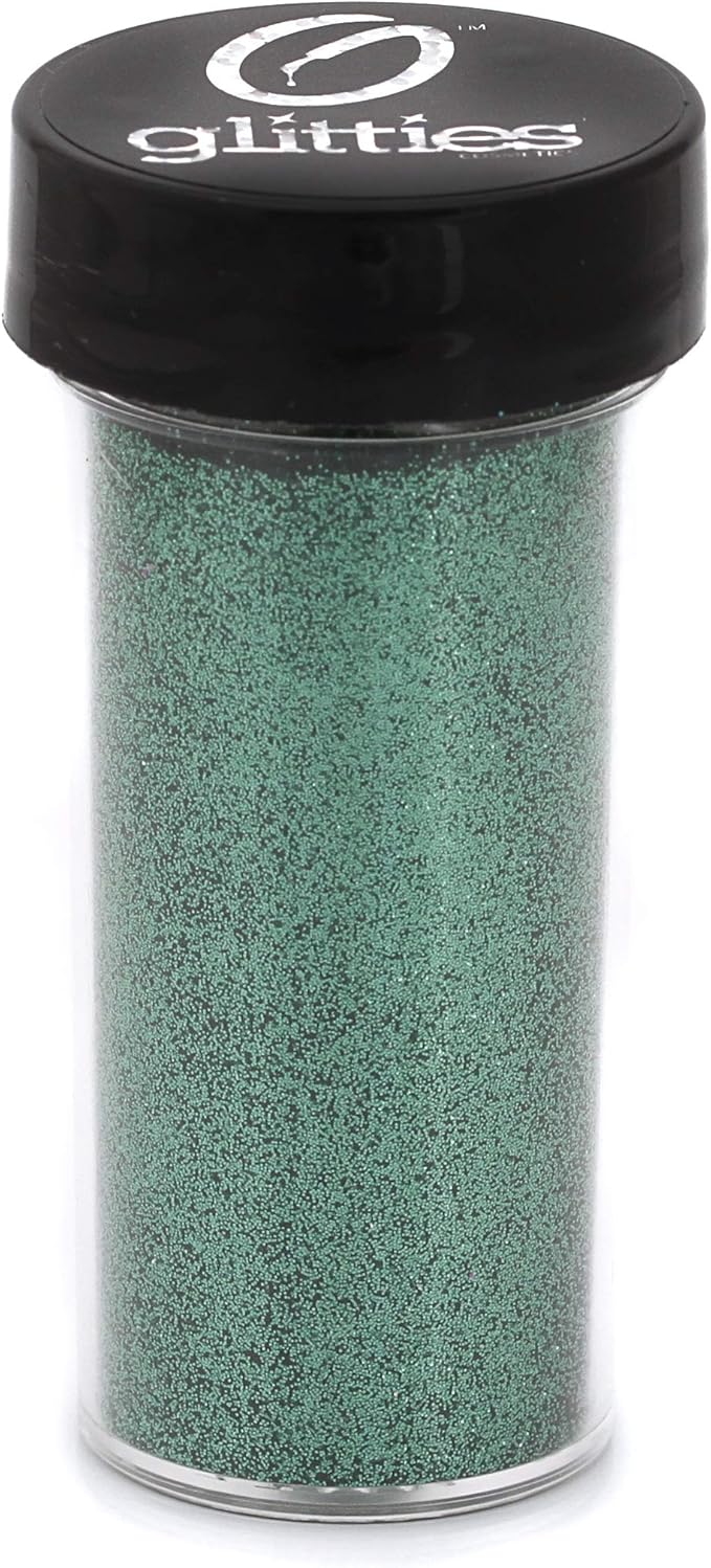 Glitties - Turquoise Shimmer - Cosmetic Grade Extra Fine (.006") Loose Glitter Powder Safe for Skin! Perfect for Makeup, Body Tattoos, Face, Hair, Lips, Soap, Lotion, Nail Art - (30 Gram Jar)