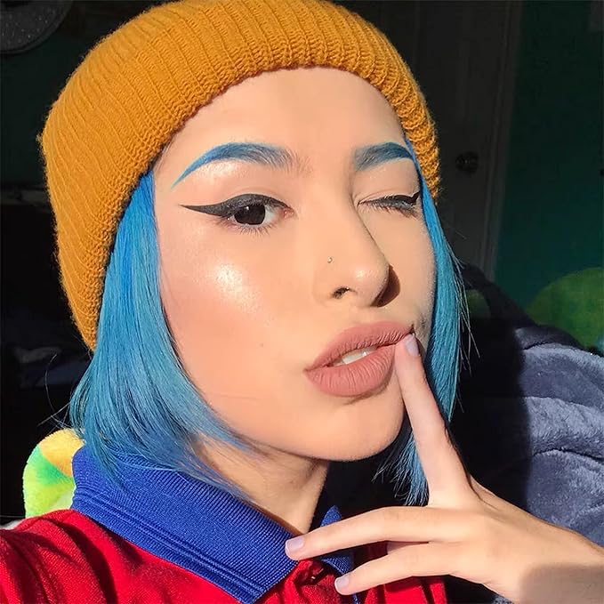 12 Colors Eyebrow Pomade Full-pigmented Long Lasting Waterproof Eyebrow Cream Gel Filling & Shaping Tinted Eyebrows Enhancers with Brush for Daily or Cosplay (11 Sky Blue)