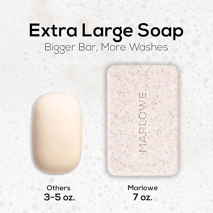 MARLOWE. No. 102 Body Scrub Soap 7 oz (12 Bars), Cedarwood & Sea Salt, Exfoliating Soap Bar with Shea Butter, Olive Oil & Green Tea Extracts, Cleanses, Smooths & Revitalizes Skin, Fresh & Zesty Scent