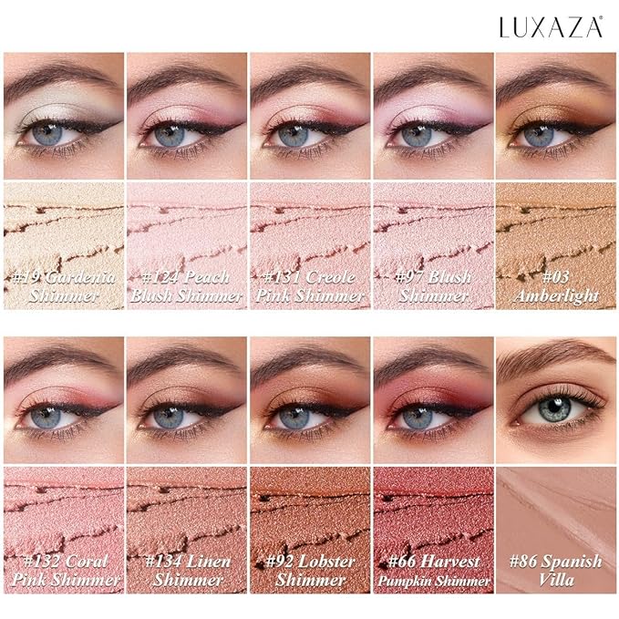 LUXAZA PRO Brown Eyeshadow Stick Makeup Set 10PCS, Neutral Shimmer And Matte Cream Eye Shadow Palette, Metallic Bronze Smoky Eyeliner Brightener Crayon Pencil Kit, Ideal Gift for Women -Love's Gifts