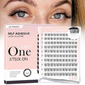 La Maesii Self Adhesive Eyelashes, No Glue Clear Band Eyelashes Natural Individual Press On Lashes,10-14mm Wispy Clear Band Self Adhesive Lash Clusters Kit with Eyelash Tweezers（Kit-133）