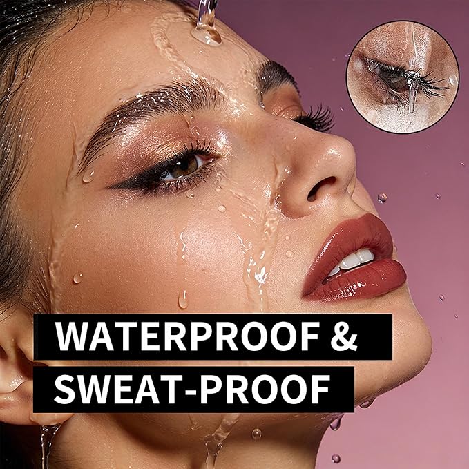 Black Mascara for Eyelashes, Waterproof Mascara Long Lasting Thick Eye Lash, 5D Silk Fiber Lash Smudge-Proof Volume, Lengthening, Curling Mascara Makeup Party Stage Use