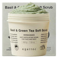 Foaming Body Scrub for Oily Skin, Basil & Green Tea Whipped Sugar Scrub with AHA BHA PHA, 2-in-1 Face & Body Wash Exfoliator, Soothing Oatmeal, Green Citrus Scent, 7.05 oz