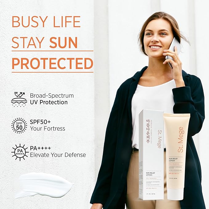 Rice Korean Sunscreen: SPF 50+ PA++++, Daily Lightweight Face Sunscreen with Rice Extract & Probiotics - No White Cast, Non-Greasy Sun Block for Sensitive Skin, Travel Size (60ml)