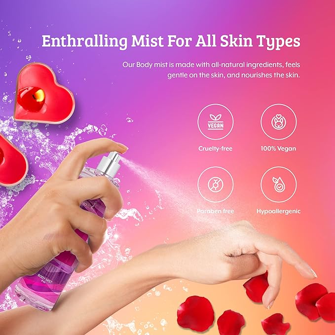 Home Spa Gift 10oz Deep Moisturizing Fragrance Body Lotion & 8 oz. Fine Fragrance Body Mist Set Luxury Self-Care Combo for Women and Girls (Spell Bound Love) – Mother's Day Gift for Mom