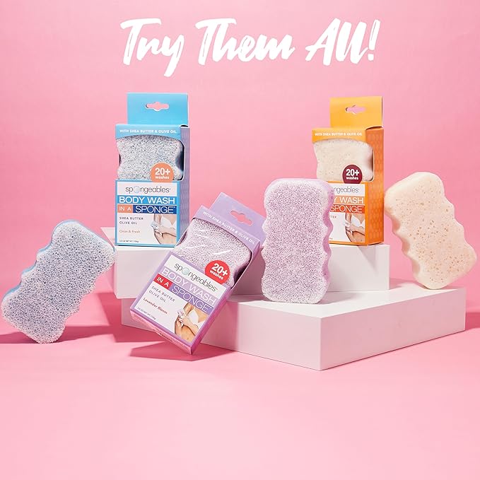 Spongeables Body Wash in a 20+ Wash Sponge, Acai Berry, 1 Count