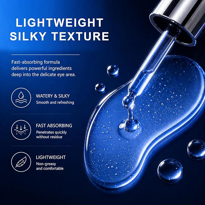 Copper Peptide Anti Aging Eye Serum, Korean Skin Care Advanced Eye Serum with GHK-Cu Copper Tripeptide-1 & Peptide Complex, Helps Smooth Fine Lines and Improve Firmness