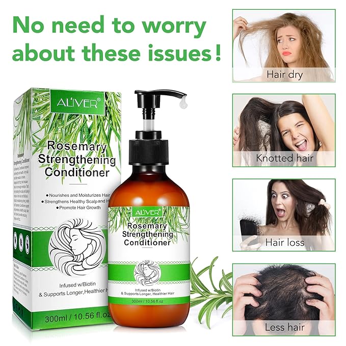 Rosemary Mint Shampoo and Conditioner set Infused with Biotin Promotes Hair Growth & Scalp Health, Strengthen Weak and Brittle Hair for All Hair Types