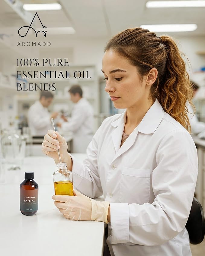 Aromadd Aromadd Santal Diffuser Oil Inspired by Luxury Hotel Scent, Essential Oils for Waterless Diffuser, Warm Sandalwood & Amber Aroma, Long-Lasting & Natural Home Fragrance - 6.76 fl oz (200 mL)