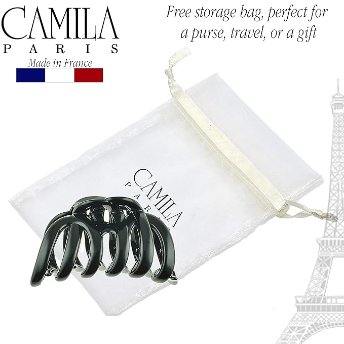 Camila Paris AD719 French Octopus Hair Clip, Large Hair Clips for Thick Hair, Girls Big Hair Claw Clip for Long Hair, Durable Jaw Hair Clips for Women for Thick Hair Strong No-Slip Grip Made in France