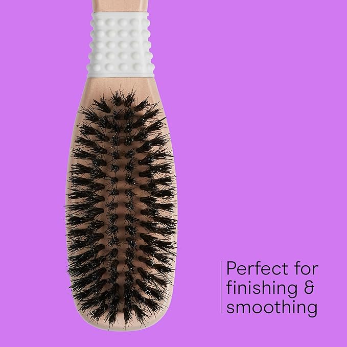 Conair Boar Bristle Hair Brush for Women, Natural Wood Handle Styling Brush for Sleek Slick Back Hair, Reduces Frizz, Adds Shine, Smooths & Detangles All Hair Types