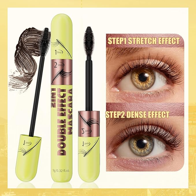 Tubing Mascara in Brown - Waterproof, Washable and No Smudge Formula for Voluminous, Long and Soft Lashes with Lash Prime Benefits (Brown*1)