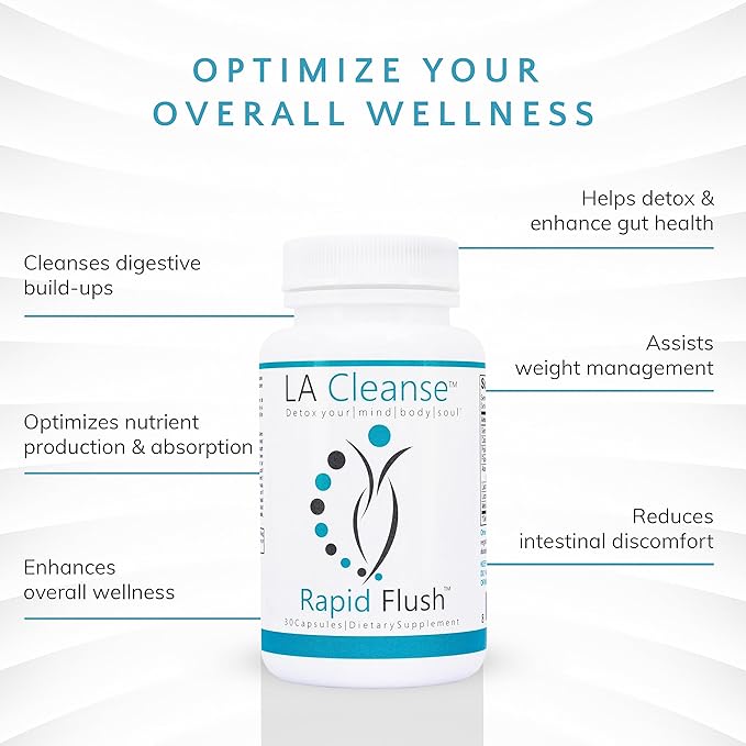 15 Day Cleanse and Detox - Rapid Flush 15 Day Gut Cleanse for Detox, Colon Cleanse, Gut Support - Enhance Digestion with Cascara Sagrada, Senna Leaf, Psyllium Husk - Capsules 30 Count