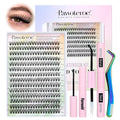 Pawotence Lash Extension Kit DIY 280pcs Individual Lash Clusters Kit 30D Cluster Eyelash Extensions Kit with Lash Bond and Seal, Lash Remover, Lash Tweezers for Self Use (30D, 8-15mm, All Kit)
