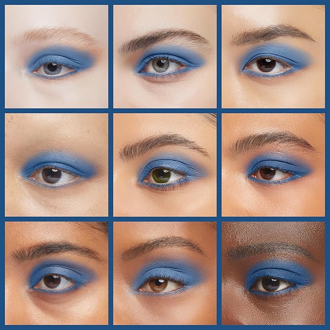 Erinde Single Dark Blue Matte Eyeshadow Palette, High Pigmented Eye Shadow Powder, Long Lasting, Ultra-Blendable, Intense Color