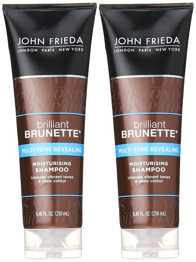 John Frieda Brilliant Brunette, Color Boosting Shampoo, Enhances and Protects Multi-Dimensional Tones, With Sweet Almond Oil to Rehydrate and Replenish Dry Hair, 8.45 Oz