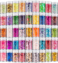 Holographic Chunky and Fine Glitter Mix, 45 Colors Festival Sequins & Powder, Iridescent Flakes, Cosmetic Face Body Eye Hair Nail Art Resin Tumbler Loose Glitter