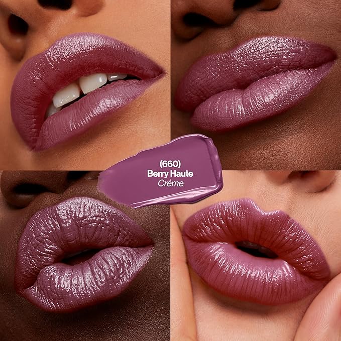 Revlon Super Lustrous Lipstick, Creamy Formula For Soft, Fuller-Looking Lips, Moisturized Feel, 660 Berry Haute, 0.15 oz