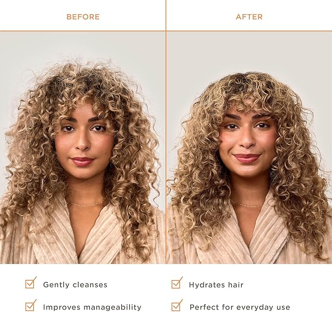 Hairitage Gentle Daily Moisture Conditioner Split End + Bond Strengthening for Dry, Damaged Hair with Jojoba Oil - Anti-Frizz, Hydrating, Ultra-Mild + Rich, Color Safe, Cherry + Amber Scent,13 fl. oz.