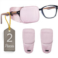 Astropic 2Pcs Silk Eye Patches for Adults Kids Glasses to Cover Either Eye (Medium, Dusty Rose Pink)
