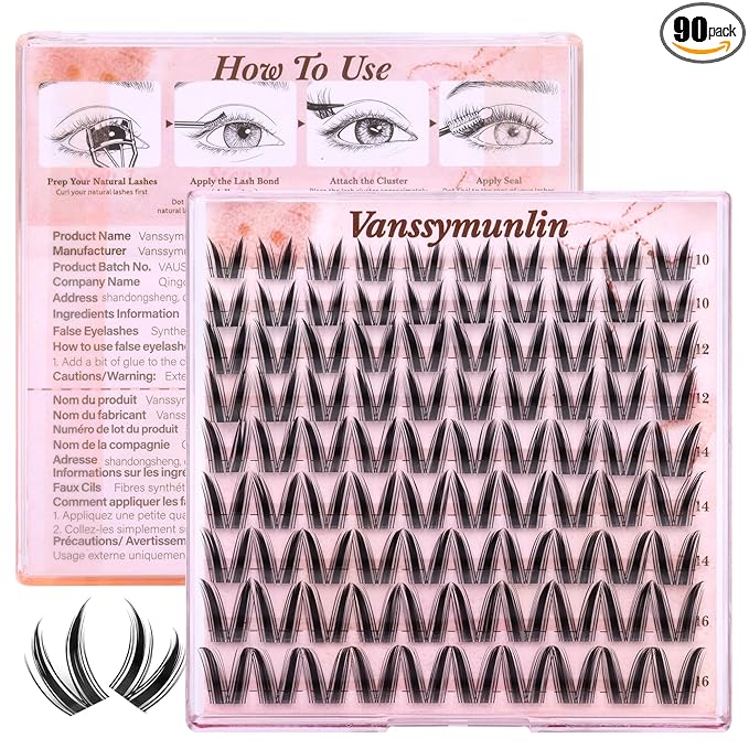 Manga Lash Clusters Bunny Fairy Eyelash Clusters Wet Look Anime Cluster Eyelash Extensions 10-16mm Cluster Lashes Natural Wispy DIY Lash Extension Spiky Individual Lashes 90 Pcs by Vanssymunlin