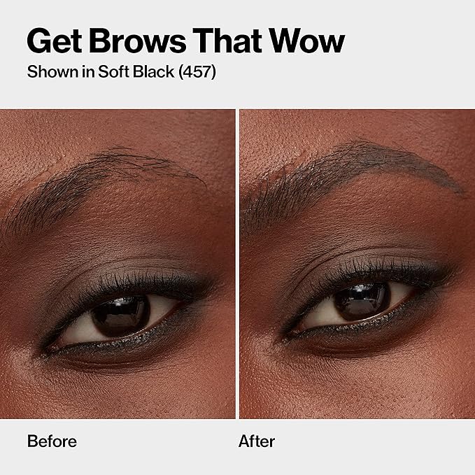 Revlon ColorStay Micro Eyebrow Pencil with Built In Spoolie Brush,Infused with Argan and Marula Oil,Waterproof,Smudgeproof,457 Soft Black,0.003 oz,(Pack of 2)