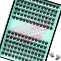 Wispy Lash Clusters Eyelash Extensions 144pcs Individual Lashes Cluster 10mm D Curl Fake Eyelash with Thin Band DIY Cluster Lashes At Home For Beginners (D-10mm)