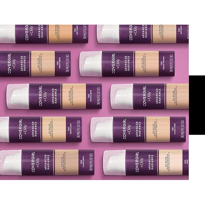COVERGIRL Advanced Radiance Age-Defying Liquid Foundation Makeup | Anti-Aging, Age-Defying Formula, Buildable Coverage (Packaging May Vary) | 110 Classic Ivory | 1 fl oz (Pack of 1)