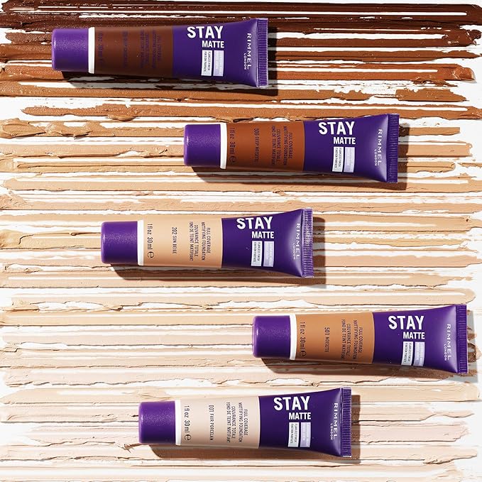 Rimmel London Stay Matte Liquid Mousse - 201 Classic Beige - Foundation,Lightweight,Shine Control,Oil-Free,1oz,(Pack of 2)