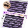 EYDEVRO Wispy Lash Clusters Natural Eyelash Clusters 12-14mm Cluster Eyelash Extensions CD Curl 192 Pcs Manga Cluster Lashes Short Individual Lashes DIY Lash Extensions Soft Thin Band