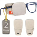 Astropic 2Pcs Large Silk Eye Patches for Adults Kids Glasses to Cover Either Eye (Large, Khaki)