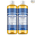 Dr. Bronner's Magic Soap-Pure-Castile Liquid Soap (Peppermint, 16 ounce, 2-Pack)-Regenerative Organic Certified Oils, 18-in-1 Uses: Body, Hair, Laundry, Pets & Dishes, Concentrated, Vegan, Non-GMO