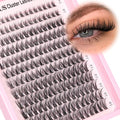Goddvenus Lash Clusters Wispy Lashes Clusters Like Eyelashes Extension in Salon Natural DIY Cluster Eyelash Extensions for 5-7 days 9-16mm D Curl Fluffy DIY Individual Lashes (192pcs D Curl)