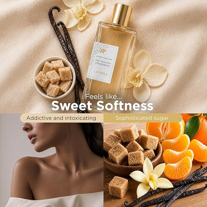 Lavanila Vanilla Sugarcane Perfume for Women, 1.7 Fl Oz – Clean Vanilla Perfume, Long Lasting Women’s Eau de Parfum with Madagascar Vanilla – Natural Fragrance, Women’s Fragrances