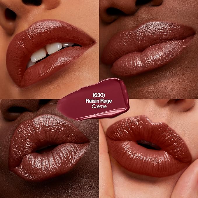 Revlon Super Lustrous Lipstick, Creamy Formula For Soft, Fuller-Looking Lips, Moisturized Feel, 630 Raisin Rage, 0.15 oz