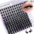 Pawotence Kira Lash Clusters Wispy Cluster Eyelash Extensions 10-18mm Individual Lashes Cluster Lashes Extension Soft Comfortable Eyelash Clusters with Thin Band for DIY at Home