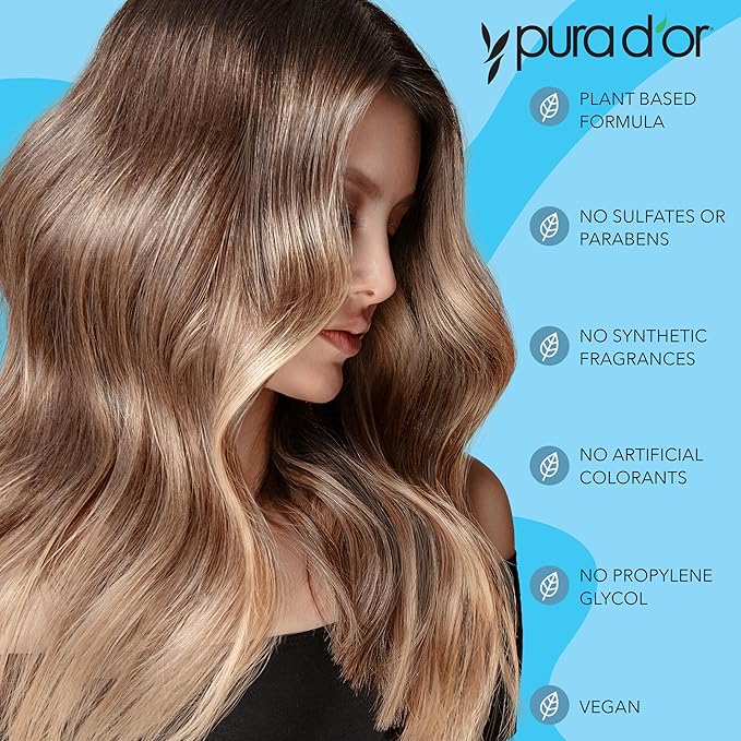 PURA D'OR 16 Oz Hair Thinning Therapy Biotin Shampoo - ORIGINAL Scent - CLINICALLY TESTED Effective Results, Herbal Blend Hair Thickening Products For Women & Men, Color Safe Routine Shampoo