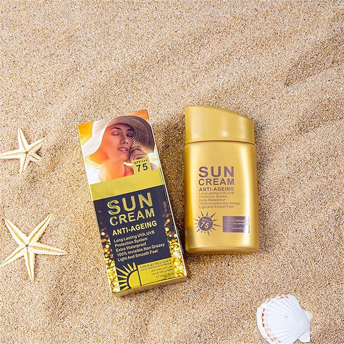 Anti Aging Sunscreen SPF 60 for Face and Body, Sun Screen Protector Walerproof, Non Greasy, Light and Smooth Feel Sunscreen Lotion Moisture Sun Cream, Beach Essentials for Women (SPF 60)
