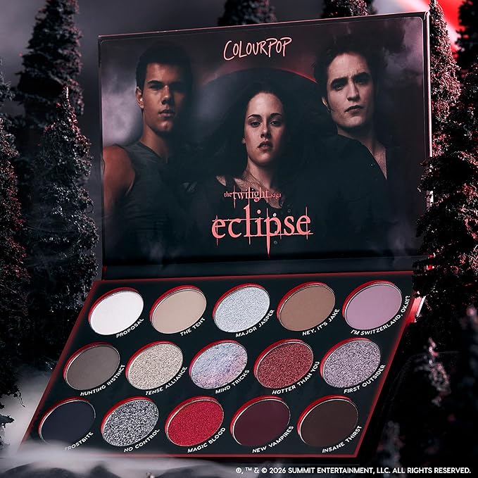 ColourPop x The Twilight Saga Eclipse Eyeshadow Palette - Limited Edition 15-Shade Matte, Metallic & Glitter Eyeshadow Palette - High-Pigment Eye Makeup with a Long-Wearing Formula (0.63 oz)
